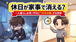 休日が家事で終わる一人暮らしへ