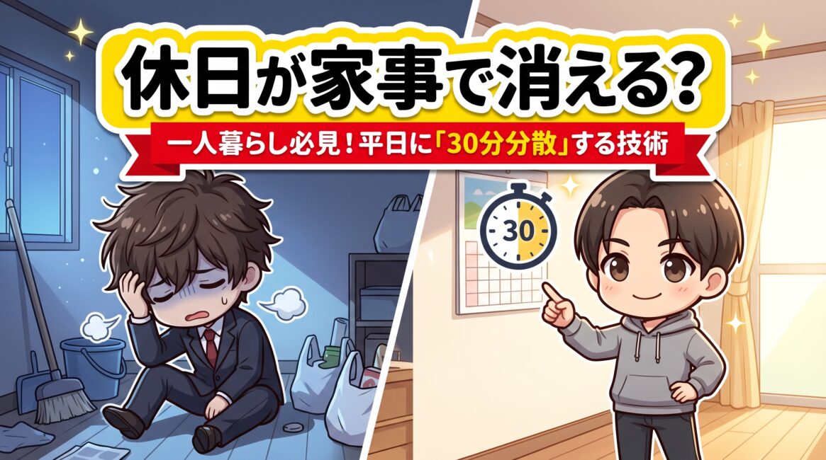 休日が家事で終わる一人暮らしへ